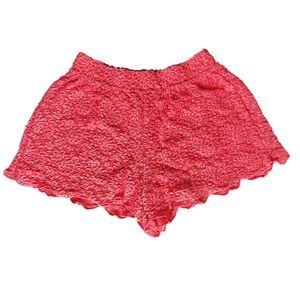 Free People Coral Lace Shorts lined, and stretchy- Size Small